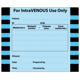 Small IntraVENOUS label
