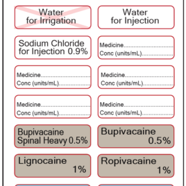 Anaesthetic Label Sheet