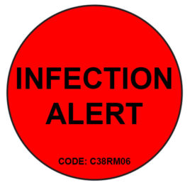 Infection Alert - Round label 38mm 500 per roll